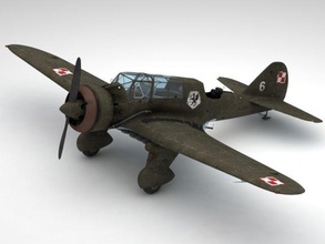 pzl 23 guerre lumière bombardier warbird avion pzl23 polonais Pologne Seconde Guerre mondiale ww2 militaire historique détaillé réaliste 1939 1938 3d print model - Mito3D