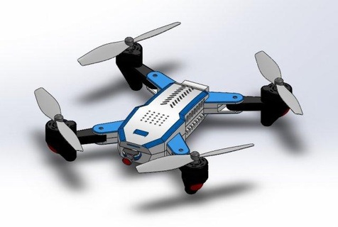 Quadcopter Drohne v001 Ingenieurwesen 3d Modell industriell aerospace inspired Aerosport Luft Raumfahrt mechanisches 3dprint stl file 3d print model - Mito3D