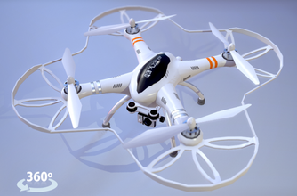 quadrocopters qr 350 poli drone fantasma quadro elicottero quadricottero gioco lowpoly uav militare aria 3d print model - Mito3D