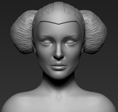 rainha de impressão 3d do modelo a arte bonita garota cabeça senhora esculturas 3d print model - Mito3D