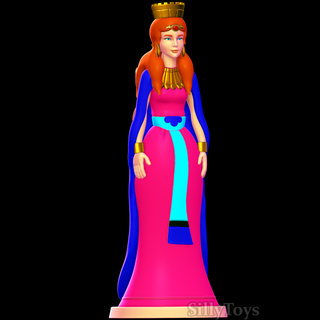 queen  woman queen female woman pink dress gold  3d print model - Mito3D