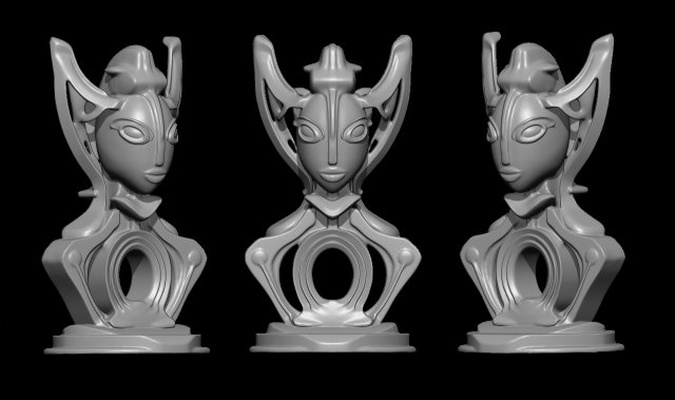 reine cléoptre 3d impression modèle in sculpture 3dexport mythes idoles femme classique statue modèles fantaisie soulagement haute miniature moyen 3d print model - Mito3D