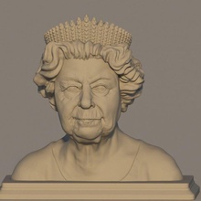 reine Elizabeth buste uni Royaume Royal Reine Isabel 3d print model - Mito3D