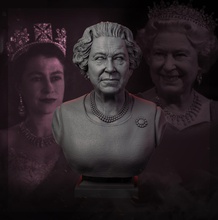 kraliçe elizabeth ii 3d yazdır model in heykel 3dexport londra i̇ngiltere saray kral harry krallık büst şöhret buckingham i̇skoçya i̇rlanda prens taç vesika yazdırılabilir şövalye prenses tarih 3d print model - Mito3D
