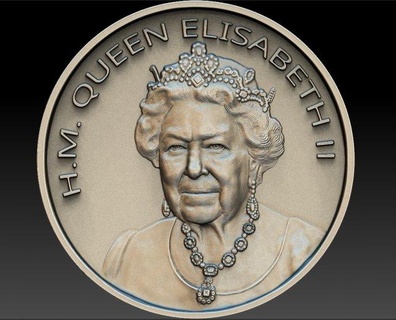 Regina Elisabetta medaglione scultura Inghilterra sollievo 3d print model - Mito3D