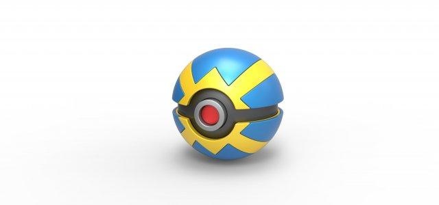 quick ball pokeball pokemon concept container anime toy print printable quickball 3d print model - Mito3D