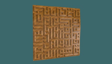 corán sura al ikhlas kufi caligrafía 3d modelo stl cnc de madera diseño art walldecor la pared interrior sourate alikhlas casa 3d print model - Mito3D