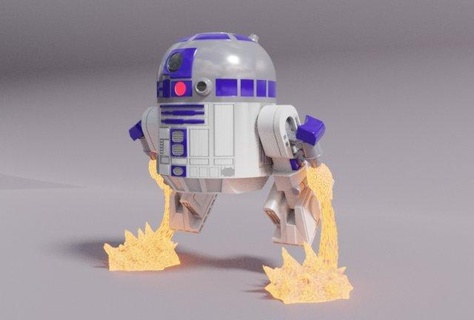 r2d2 chibi flying fan art super deform star wars toys starwars actionfigure toy droid miniatures 3d print model - Mito3D