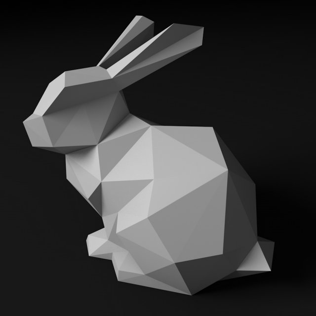 coniglio 3d stampa modello in figurine 3dexport conigli rabbit bunny low poly lowpoly poligono scultura lepre 3D print model - Mito3D