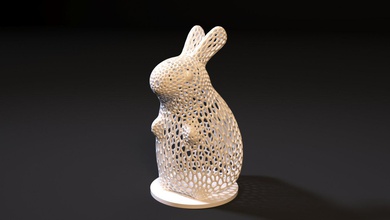 coniglio 3d stampa modello in scultura 3dexport voronoi coniglietto statua statuetta arte medio silvilago cartone animato pasqua 3dprinting 3d print model - Mito3D