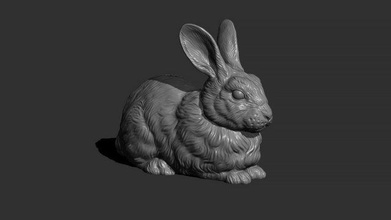 rabbit bunny crawl doe pet nature mammal animal sculpture statuette souvenir printable sculpt art statue 3d print model - Mito3D
