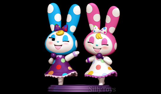 rabbit sisters - animal crossing 3d print model animals bunny female furry game girl cute 3d print model - Mito3D