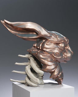 Conejo esqueleto Arte escultura zoo naturaleza mamífero animal mascota estatuilla recuerdo presente 3d impresión modelo esculpir esculturas estatua imprimible 3d print model - Mito3D