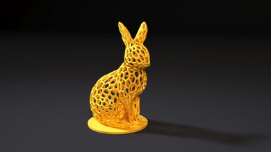 coniglio voronoi 3d stampa modello in 3dexport coniglietto statua statuetta arte medio silvilago cartone animato pasqua 3dprinting 3d print model - Mito3D