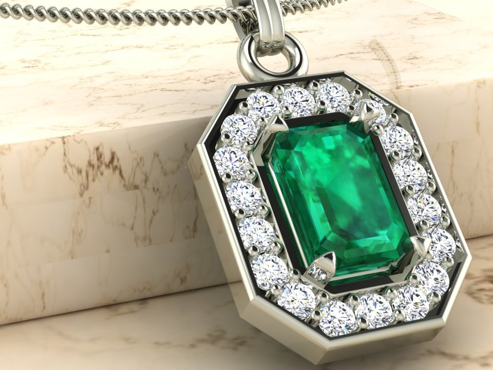 radiant halo pendant beautiful woman jewelry uniq diamond silver gold 3D print model - Mito3D