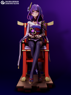 raiden shogun genshin impatto donna figura genshinimpact 3dprint carattere femmina gioco 3d print model - Mito3D