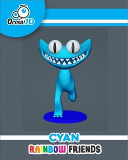 rainbow friends - cyan monsters & creatures character called rainbowfriends 3d print model - Mito3D