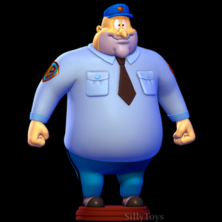 ralph guardia animaniacs uomo Grasso sicurezza poliziotto cartone animato maschio umano 3d print model - Mito3D