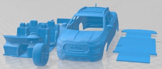 RAM 1000 tripulación taxi grande cuerno 2021 imprimible coche vehiculo 3d impresión modelo automotor espacio scalextric Tamiya rc miniz pasatiempo micro 3d print model - Mito3D