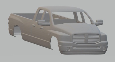 ram 3500 printable body truck 3d print model in automotive 3dexport slot scalextric tamiya rc 1-10 1-24 1-32 3d print model - Mito3D