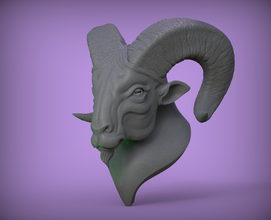 RAM tête bélier Bélier horoscopes carnero cornes chèvre bêlement 3d print model - Mito3D