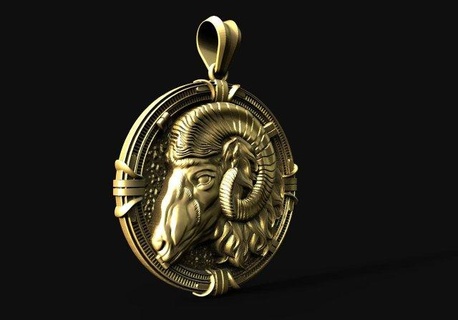 ram pendant pendants jewelry jewel animal 3d print model - Mito3D