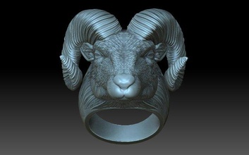ram ring ring head mountain cnc ram sheep mutton bighorn printable