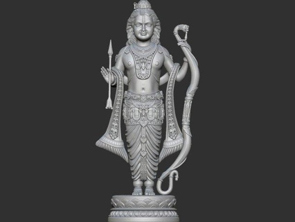 ramlala escultura arte Projeto Deus RAM Ayodhya Buda homem humano interior estátua ganesha mofo brinquedo hindu indiano 3d print model - Mito3D
