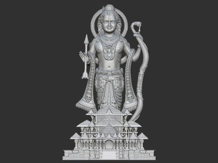ramlala tempio scultura arte design charecter ariete indù Dio ganesha buddha statua mandir Ayodhya giocattolo figura interni oro argento 3d print model - Mito3D