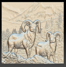 rams mountains - relief 2019 art animal zoo sculpture ram forest fauna basrelief picture scene scenery nature hunting hunt 3d print model - Mito3D