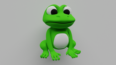 rana cartone animato 3d stampa modello in animali 3dexport animale mammifero carattere cartoon frog character 3d print model - Mito3D