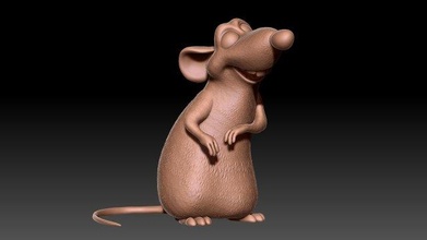 Ratte Maus Nagetier Mäuse Tier Rohre Charakter Ratatouille remy niedlich Statue Skulptur ztl stl zbrush Miniaturen Figuren 3d print model - Mito3D