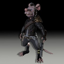 rat bandit jacket pants revolver gun 3d print model - Mito3D