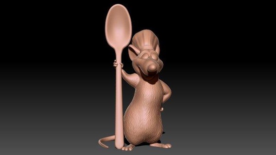 Ratatouille rat figurines remy disney personnage dessin animé fantaisie fictif créature lapin miniatures 3d print model - Mito3D