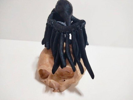 Raven Corvo crânio flexível brinquedos Calavera Bruxas festa arte cuervo muerte fantasma assustador túmulo zumbi 3d print model - Mito3D