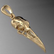 raven skull 3d print model in pendants 3dexport jewelry head printable pendant gold beast wild silver stl 3ds obj 3dm 3d print model - Mito3D