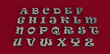 incantato font maiuscolo minuscolo 3d lettere stl file stampa modello in 3dexport alfabeto lettera genere caratteri scrivi linguaggio decorazioni gadget 3dmodel 3dprint 3d print model - Mito3D
