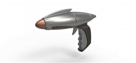 raio filme céu capitão amanhã 2004 pistola scifi blaster suporte cosplay réplica impressão imprimível brinquedo fantasia 3d print model - Mito3D