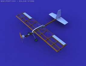 rc avión lento palo 3d modelo in comercial 3dexport radiocontrol juguete 3d print model - Mito3D