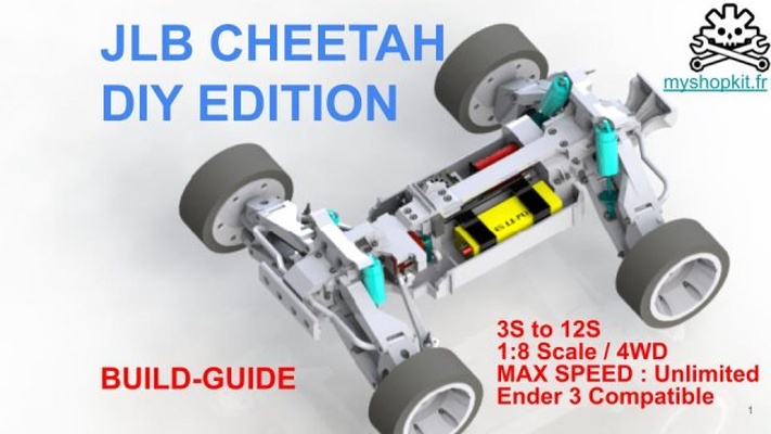 rc car jlb cheetah diy edition free 3d print model in robotics 3dexport ender printed ackermann metal motor 4s 6s dual3s dual4s dual6s dual8s gyroscope 3-2p 4wd 3d print model - Mito3D