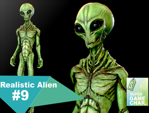 réaliste extraterrestre 9 3d modèle in 3dexport extra terrestre futuriste humanoïde sci espace soldat fantaisie horreur gris monstre gréé jeu prêt 3d print model - Mito3D