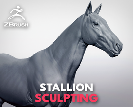realistic horse - sculpt 3d model in 3dexport stallion sculpture mammal animal deco stattuete gift stattue zbrush 3d print model - Mito3D