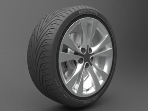 realistic tire wheel 10 car auto vehicle ruber rice 3d print model - Mito3D