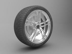 realistic tire wheel 11 car auto vehicle ruber rice 3d print model - Mito3D