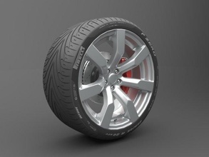 realistic tire wheel 12 3d model in parts of auto 3dexport car vehicle ruber rice 3d print model - Mito3D