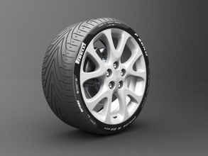 realistic tire wheel 13 car auto vehicle ruber rice 3d print model - Mito3D