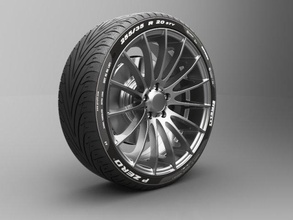realista pneu roda 14 3d modelo in partes of auto 3dexport carro veículo ruber arroz 3d print model - Mito3D