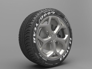 realista neumático rueda 15 3d modelo in partes of auto 3dexport coche vehiculo vehículo ruber arroz 3d print model - Mito3D