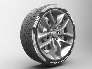 realistic tire wheel 16 car auto vehicle ruber rice 3d print model - Mito3D
