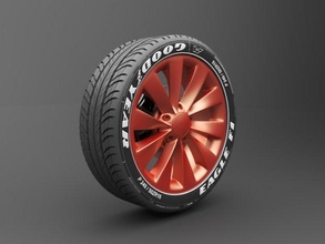 realistic tire wheel 2 3d model in parts of auto 3dexport car vehicle ruber rice 3d print model - Mito3D